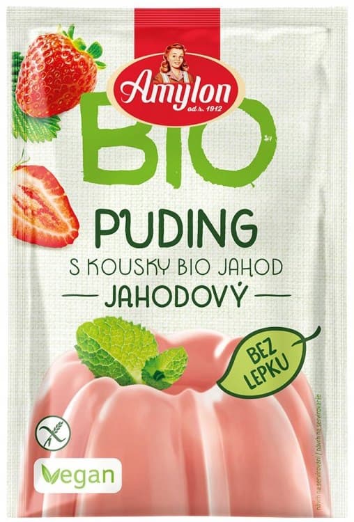 Amylon - Strawberry Pudding Gluten-Free Organic 40g – Amylon förpackning