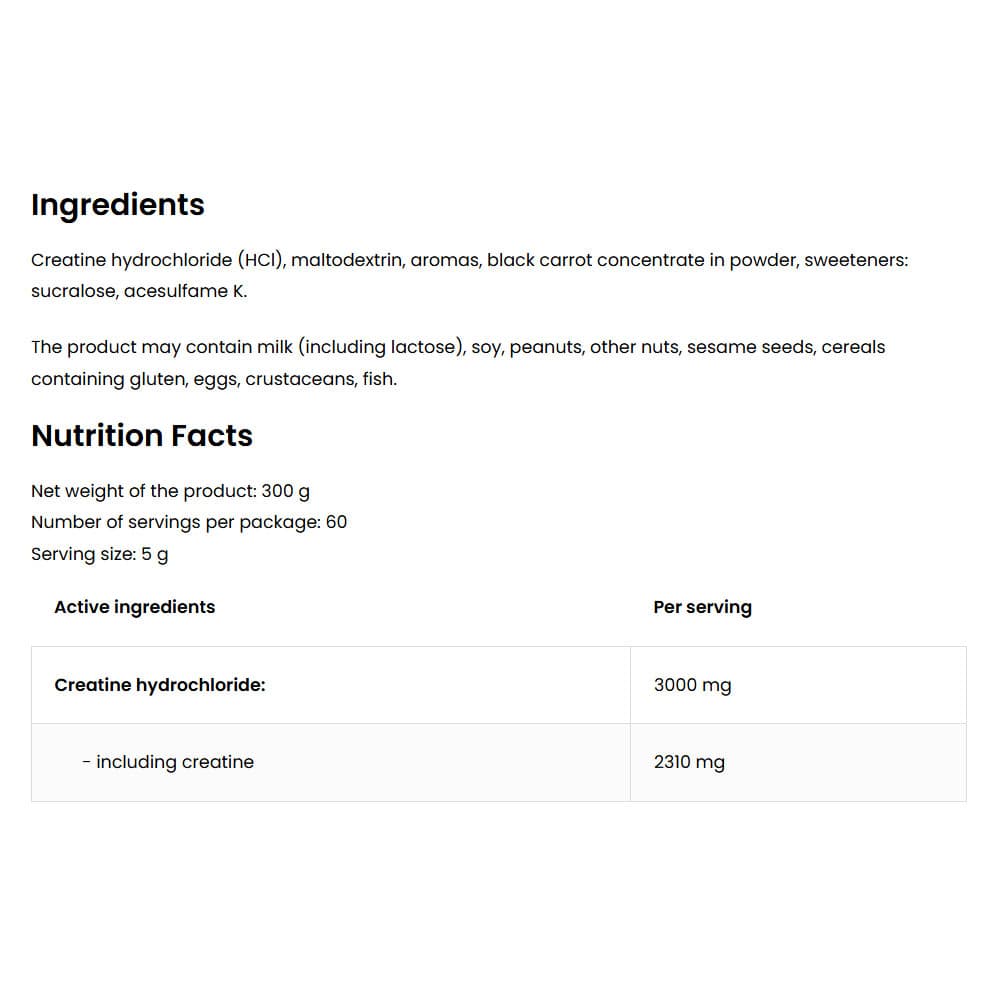 OstroVit - Creatine HCL - 300g