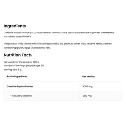 OstroVit - Creatine HCL - 300g