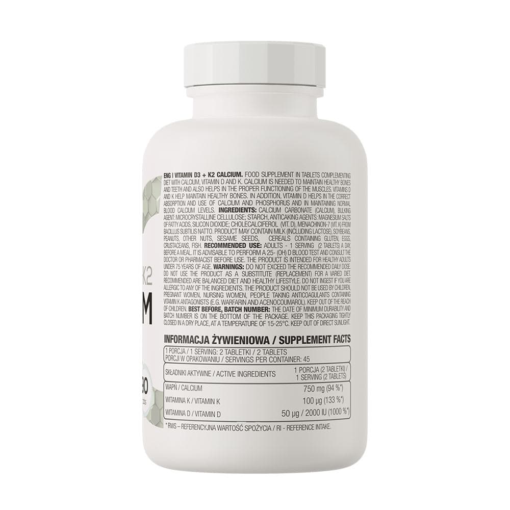 OstroVit - Vitamin D3 + K2 Calcium - 90 Tabs