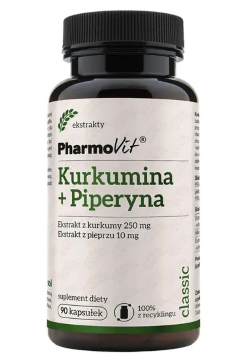 PharmoVit - Curcumin + Piperine - 90 Caps – Pharmovit förpackning