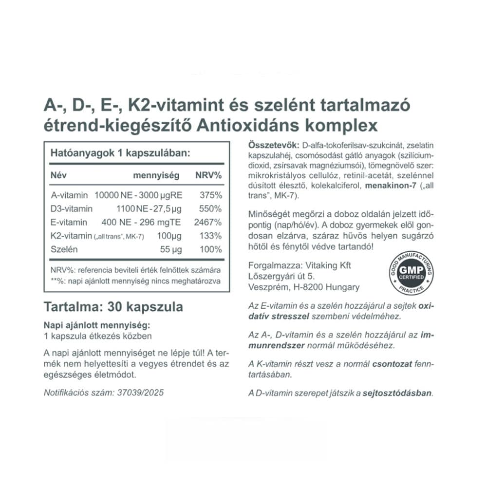 Vitaking - Antioksidantti Kompleksi - 30 Kapselia