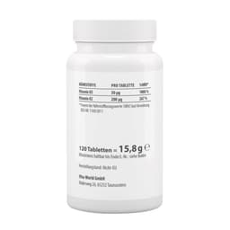 Vitaworld Vitamin D3 2000IU + K2 Mk7 200mcg - 120 Tabs