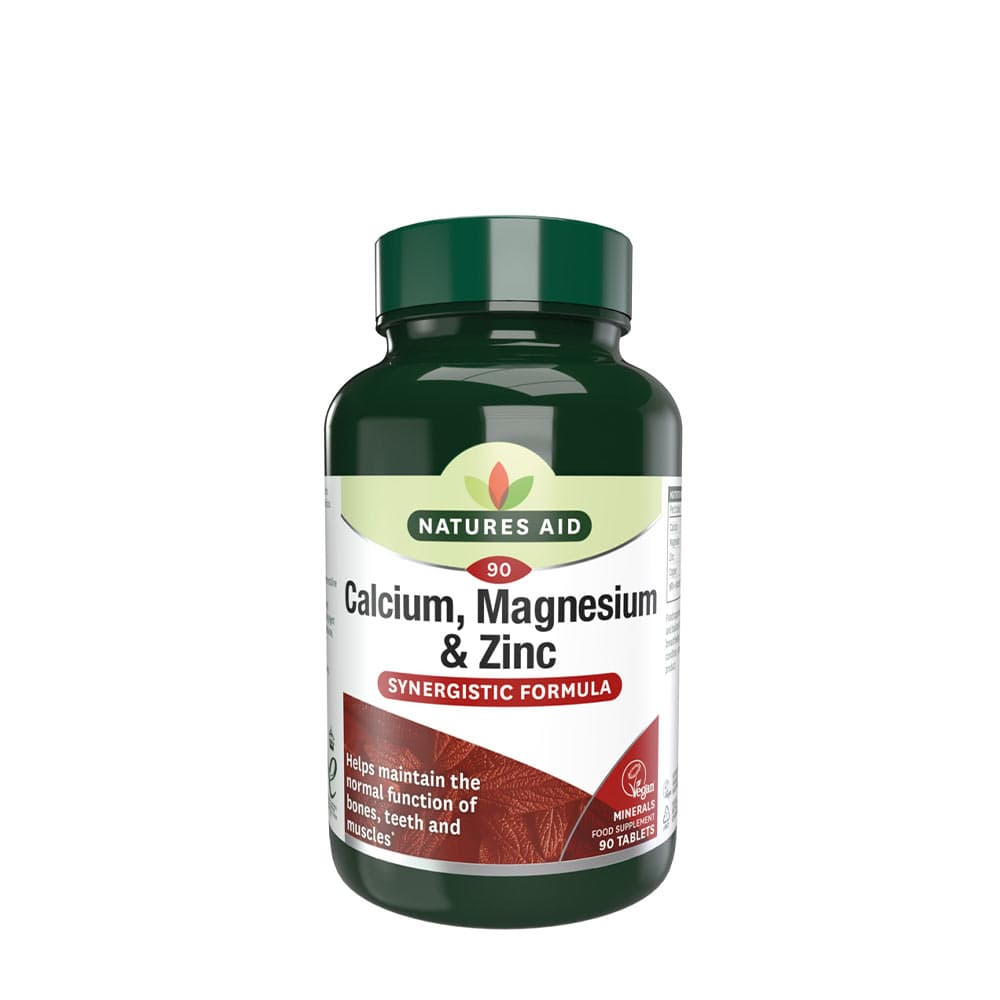 Natures Aid - Calcium, Magnesium & Zinc - 90 Tabs – Nature's Aid förpackning