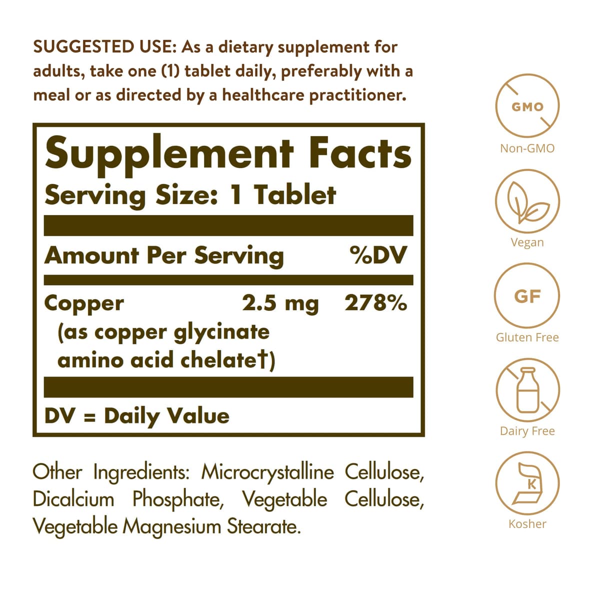 Solgar - Chelateret Kobber - 100 Tabs