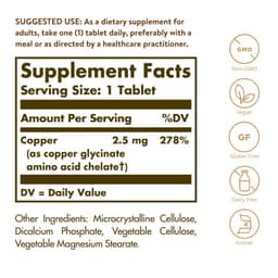 Solgar - Chelated Copper - 100 Tabs