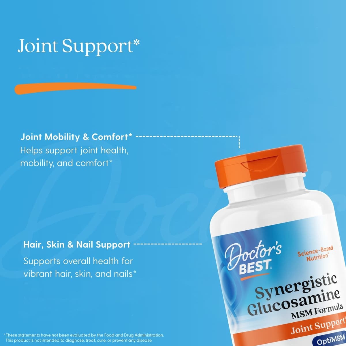 Doctor'S Best - Synergistinen Glukosamiini MSM-formula Optimsm:llä - 180 kapselia
