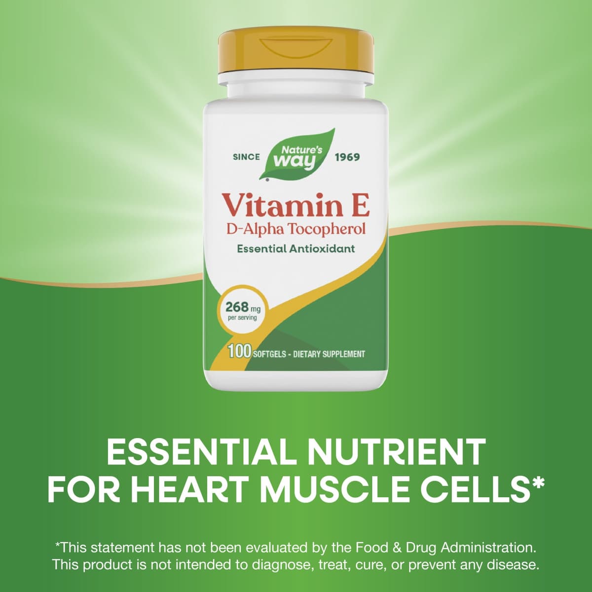 Nature's Way - Vitamin E D-Alpha Tocopherol - 100 Sgels