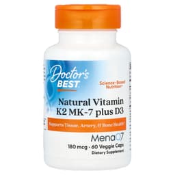 Doctor's Best - Natural Vitamin K2 Mk7 With Menaq7 Plus D3 - 60 Vcaps