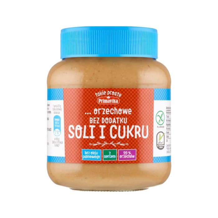 Primavika - Peanut Butter No Salt & Sugar - 350g – Primavika förpackning