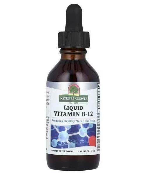 Nature's Answer - Liquid Vitamin B-12 - 2 Fluid oz / 60ml (KORT DATUM 2026-09-30) – Nature'S Answer förpackning