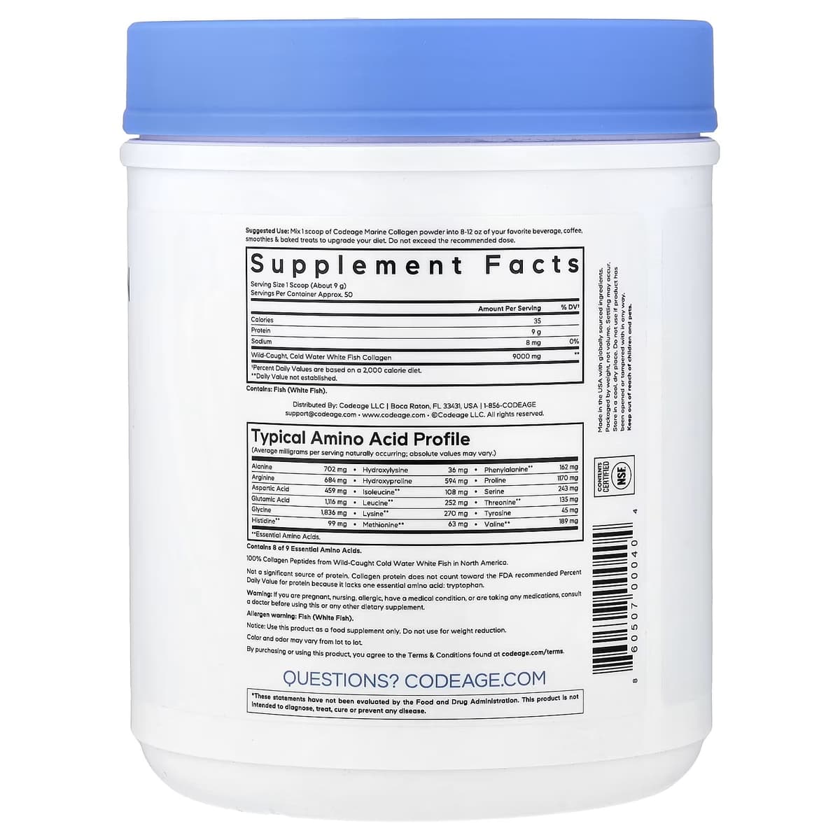 Codeage Wild Caught Marine Collagen Peptides - 450g