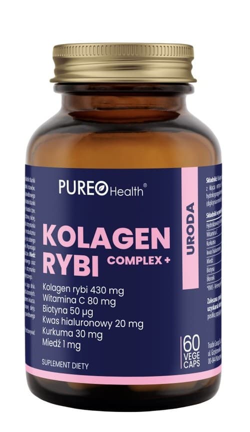 Pureo Health Kolagen Rybi Complex+ 60 Caps - 60 Vege Caps – PUREO Health förpackning