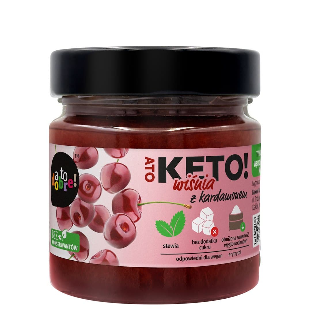 ATODOBRE! - Keto-pålägg med körsbär och kardemumma - 200 g – förpackning