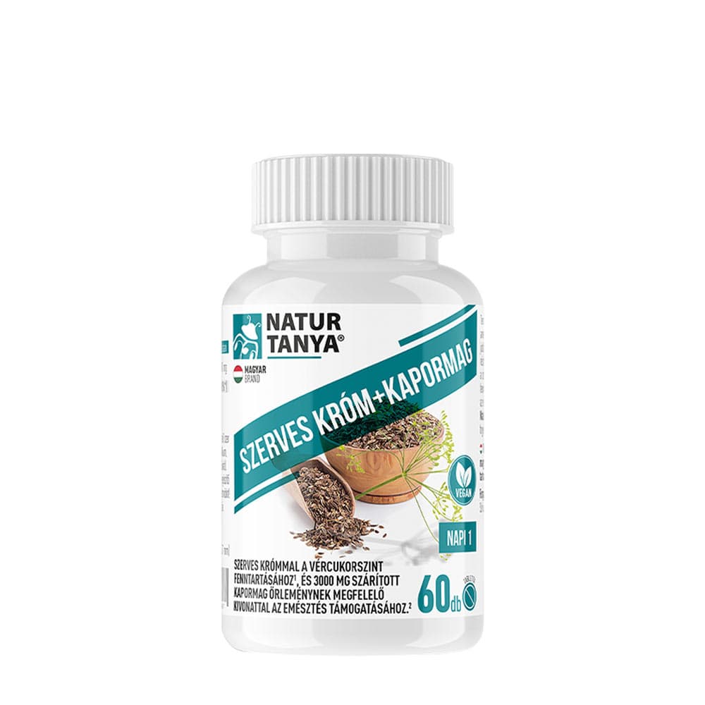 Natur Tanya - Organic Chromium + Copper Core Concentrate - 60 Tabs – Natur Tanya förpackning