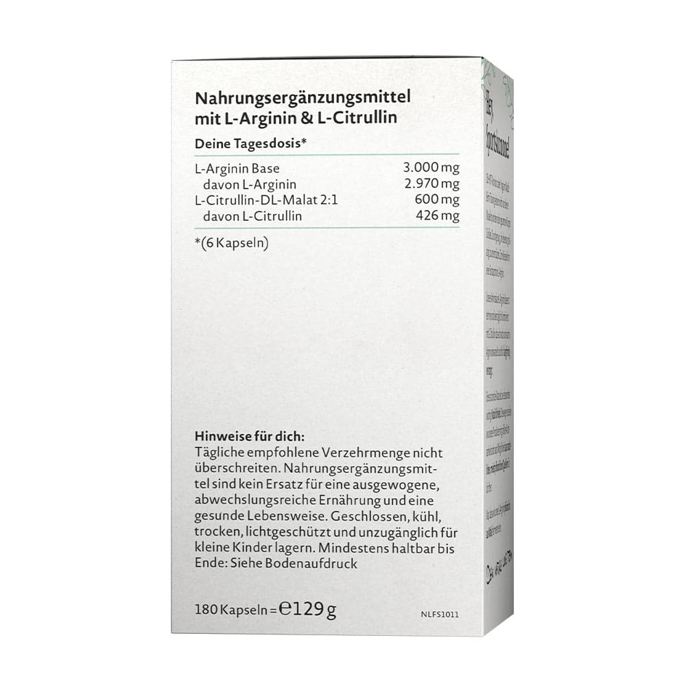 Nature Love - L-Arginine Base - 180 Caps