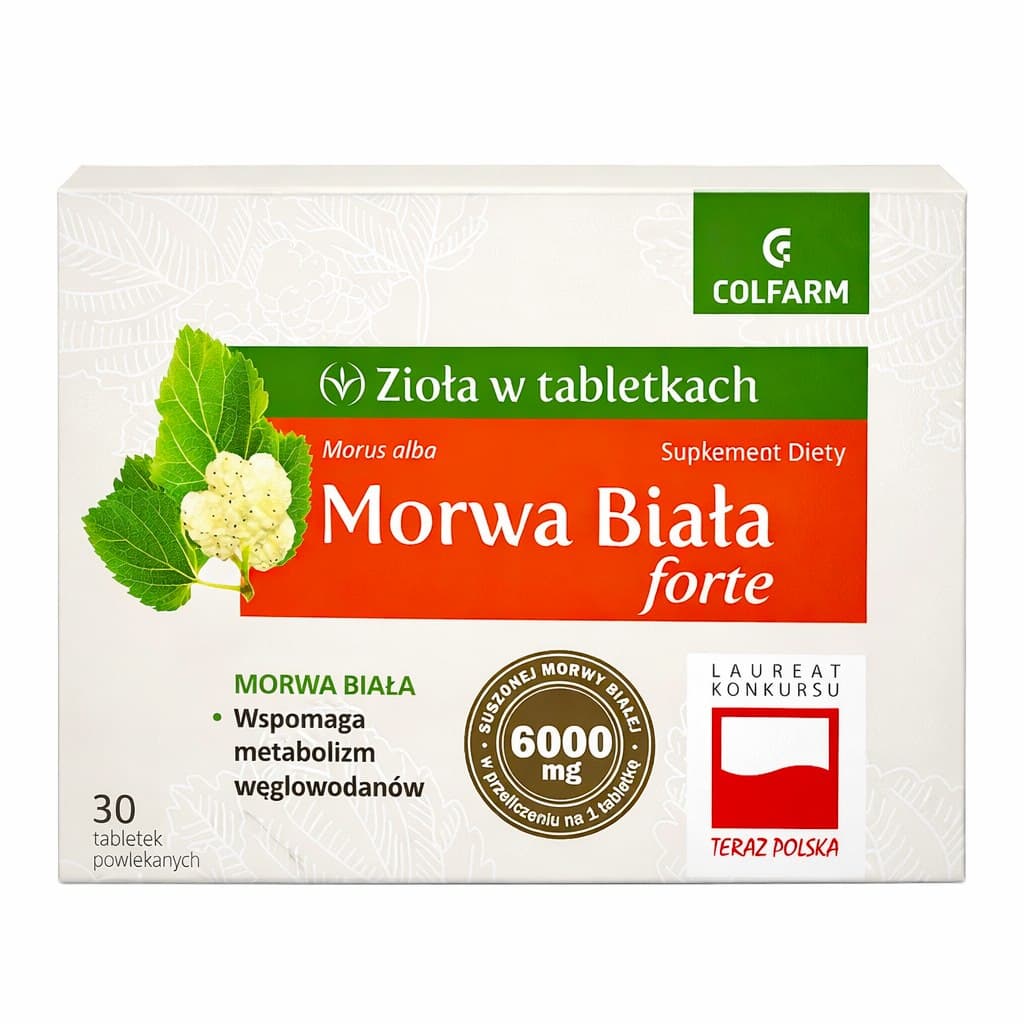 Colfarm - White Mulberry Forte - 30 tablets – Colfarm förpackning