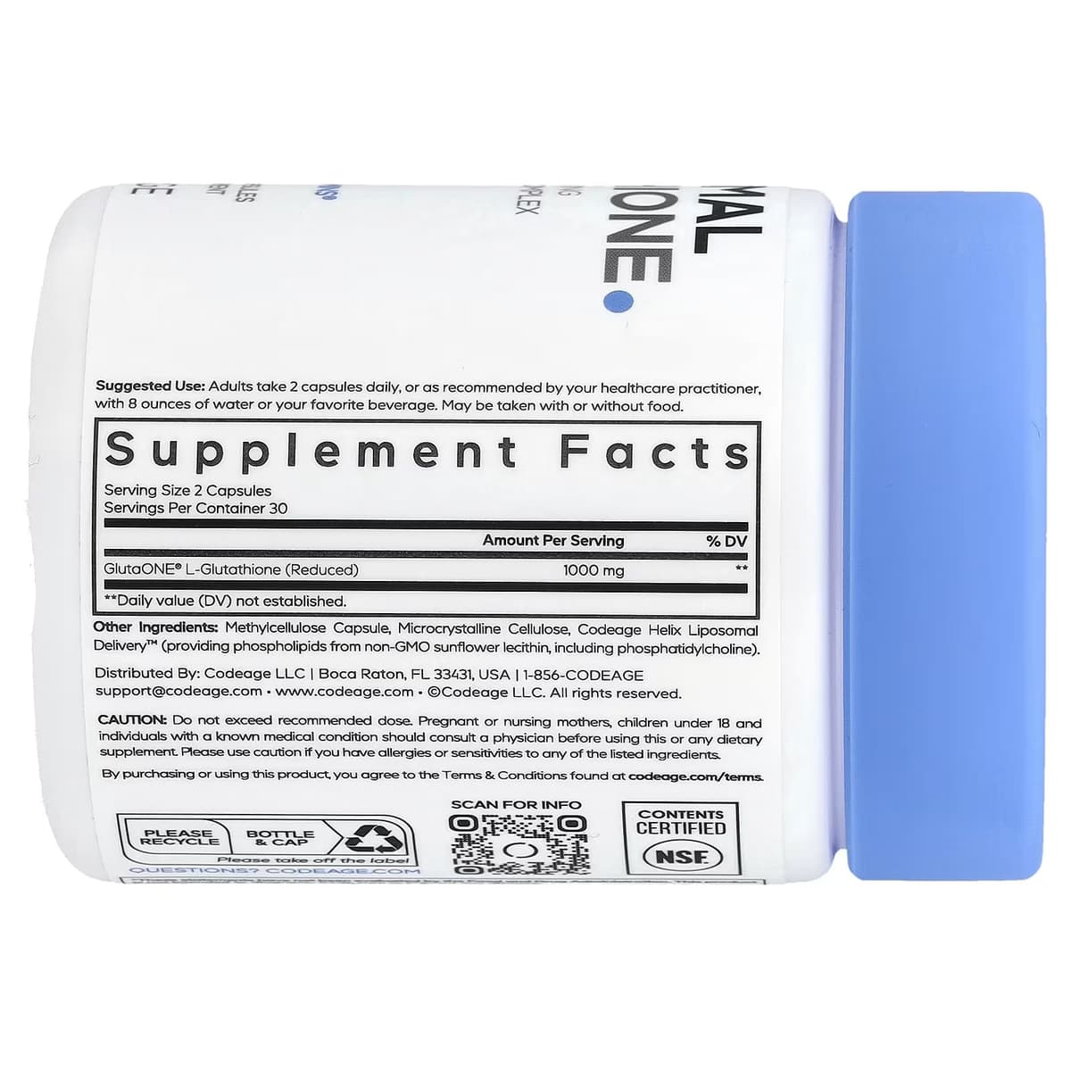 Codeage - Liposomal Glutathione 1000mg - 60 Caps
