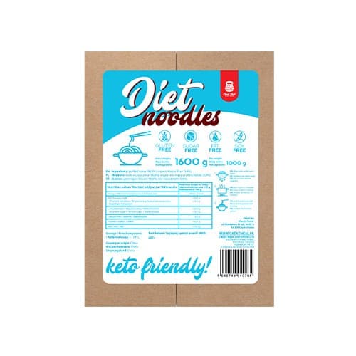Cheat Meal Makaron Konjac Diet Noodle 1,6 kg/ 1 kg – Cheat Meal förpackning