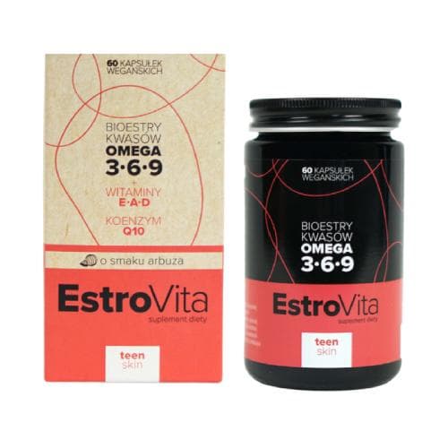 EstroVita - Skin Teen Omega 3-6-9 - 60 Caps – Estrovita förpackning