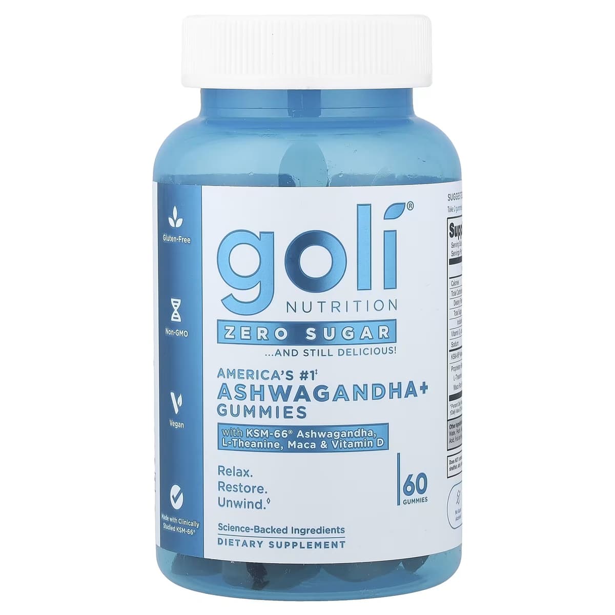 Goli Zero Sugar Ashwagandha Gummies - 60 Gummies