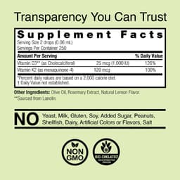 Nature's Answer - Vitamin D3 & K2 - 15ml