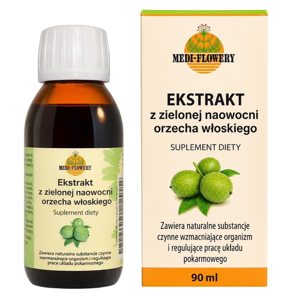 Medi-Flowery - Green Walnut Extract - 90ml – Medi-Flowery förpackning