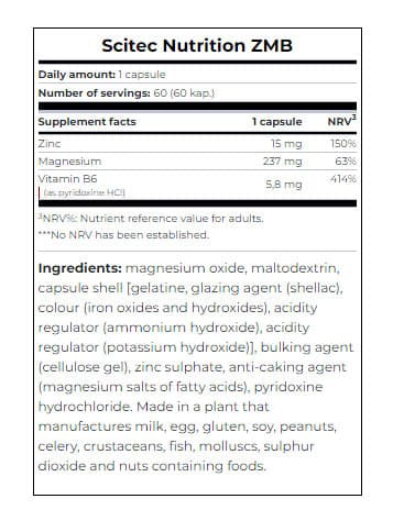 Scitec Nutrition - ZMB - 60 Kapsler