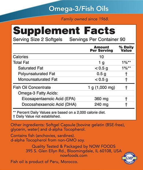 NOW Foods - Omega-3 Mini Gels - 180 Sgels