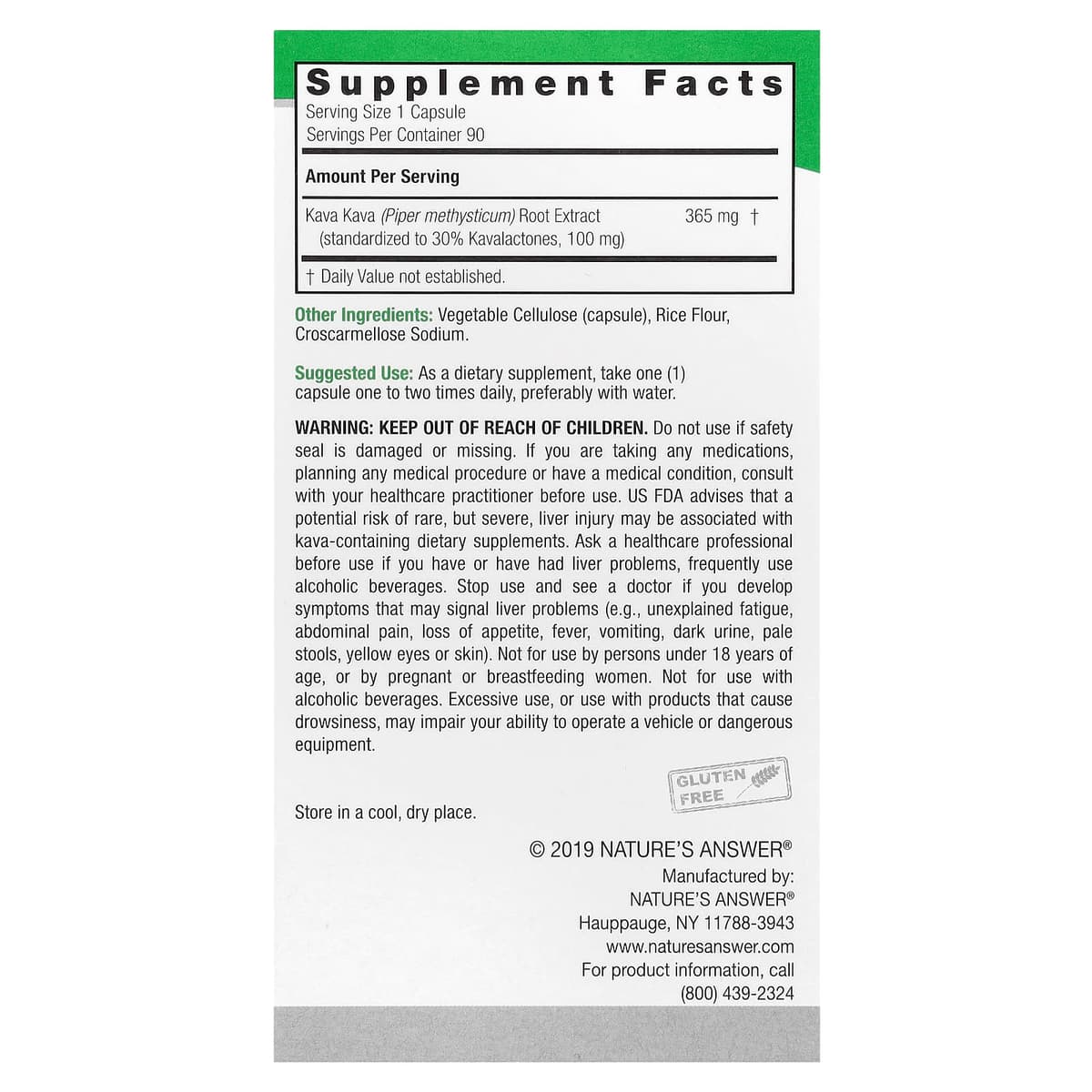 Nature's Answer - Kava-6 - 90 Vcaps