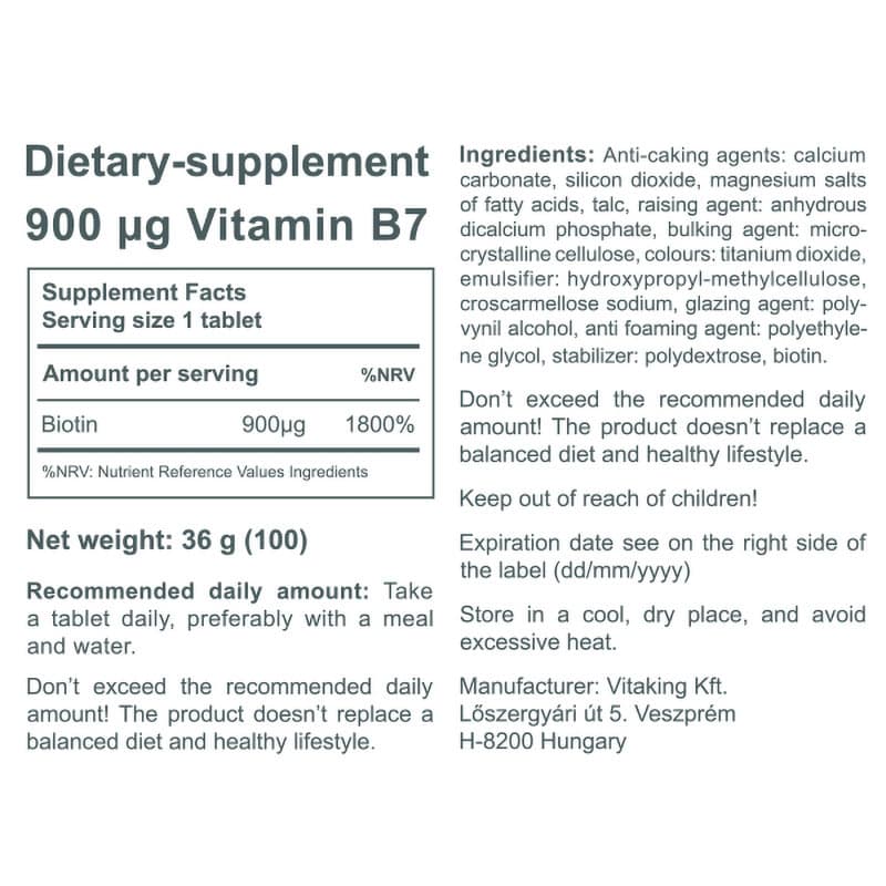 Vitaking - Biotin - 100 Tabs