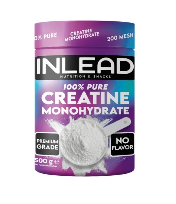 Inlead - 100% Pure Creatine Monohydrate - Unflavoured - 500g – Inlead förpackning