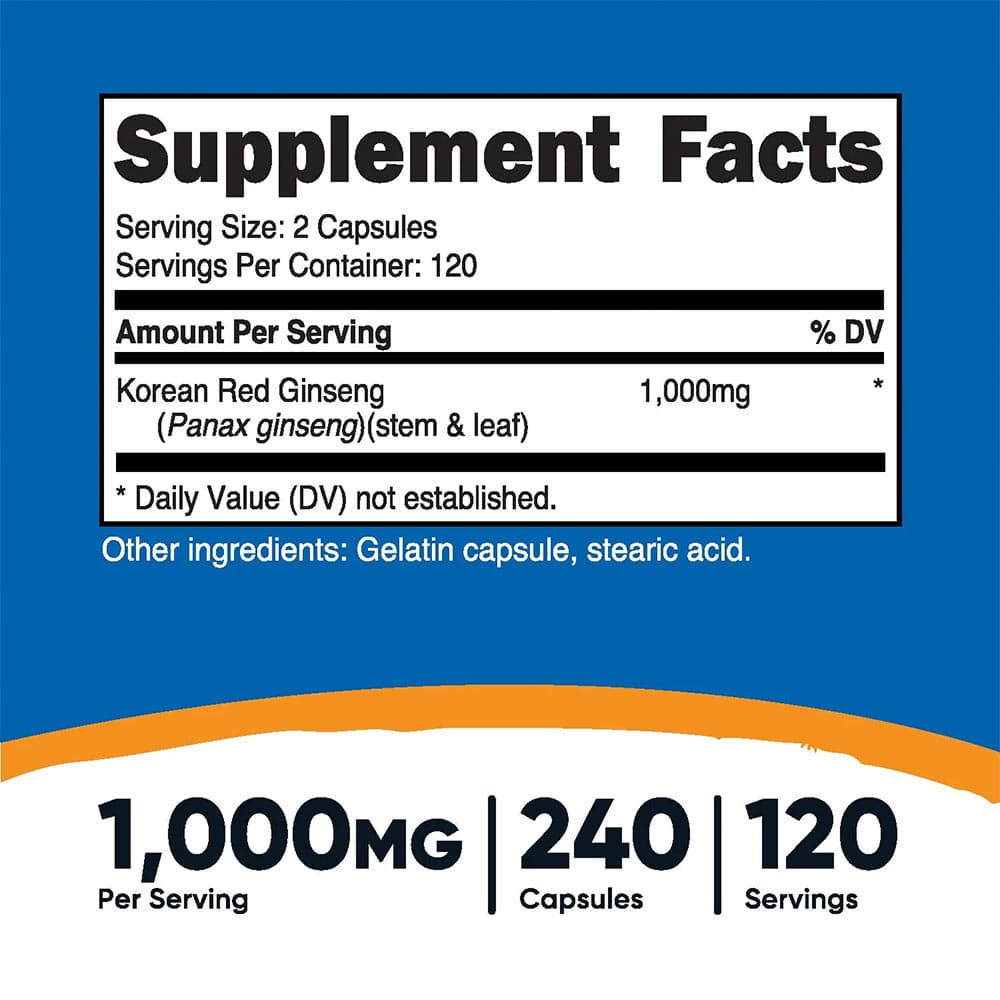 Nutricost - Korean Red Ginseng - 240 Caps
