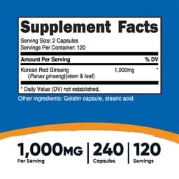 Nutricost - Korean Red Ginseng - 240 Caps