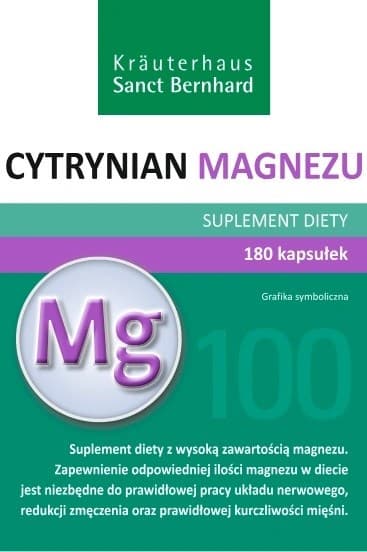Kräuterhaus Sanct Bernhard - Magnesium Citrate - 180 Caps – Kräuterhaus Sanct Bernhard förpackning