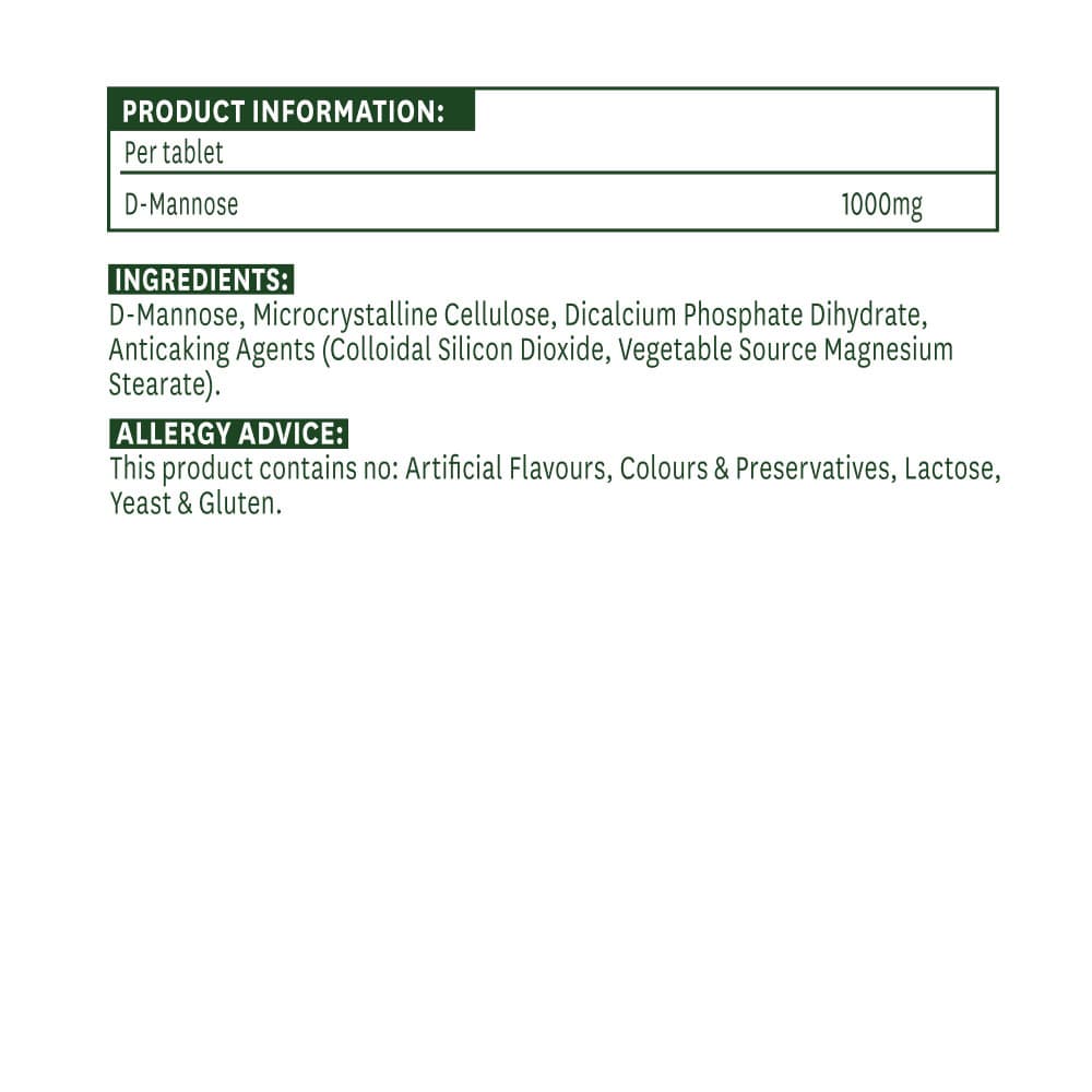 Natures Aid - D-Mannose - 60 Tabletter