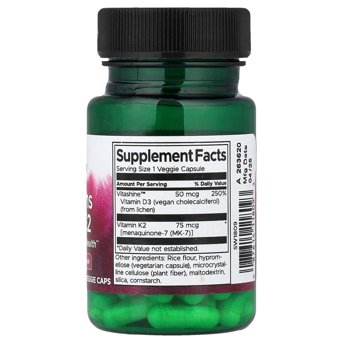 Swanson - Vitamin D3 & K2 - 60 Caps