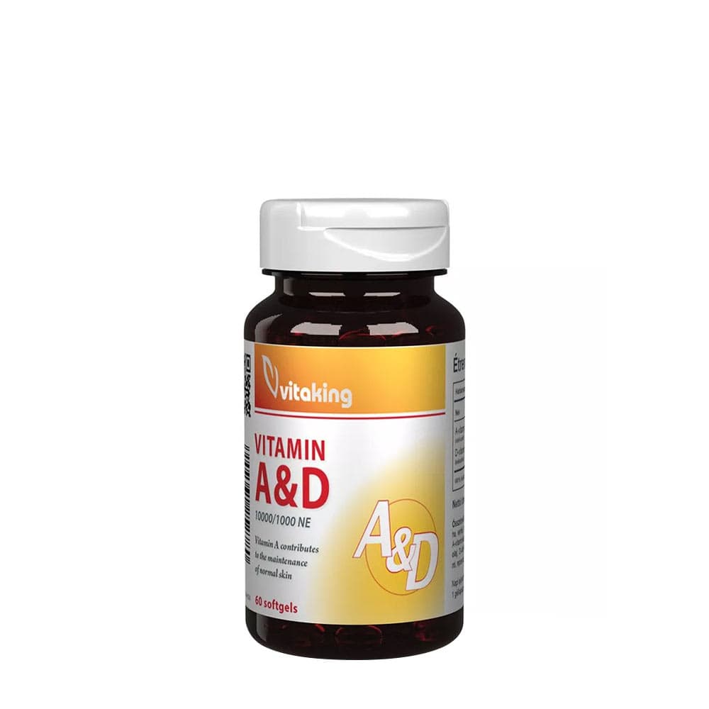 Vitaking - Vitamin A&D 10,000/1,000IU - 60 Sgels – Vitaking förpackning