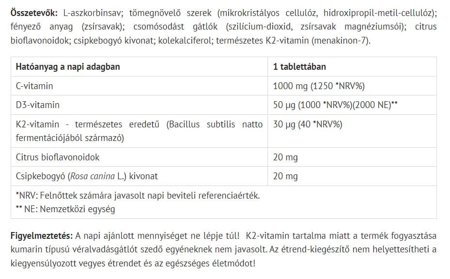 Natur Tanya - Luomu C+D+K - 60 Tablettia