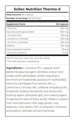 Scitec Nutrition - Thermo X - 100 Caps