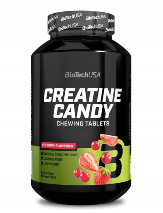 Biotechusa - Creatine Candy Chewing Tabs, Red Berry - 240 Tabs – BioTechUSA förpackning