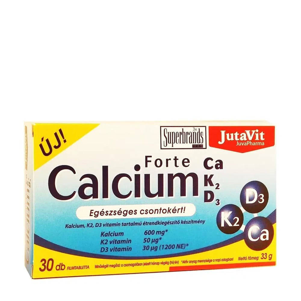 JutaVit - Calcium Forte with K2 & D3 - 30 Tablets – Jutavit förpackning