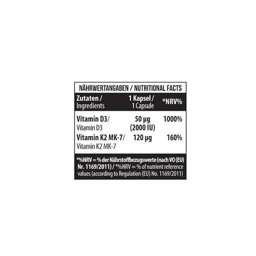 MST - D3-vitamiini ja K2-vitamiini MK-7 - 120 pehmytkapselia