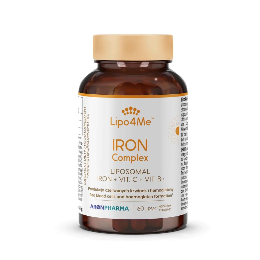AronPharma - Lipo4Me Iron Complex - 60 Capsules – Aronpharma förpackning