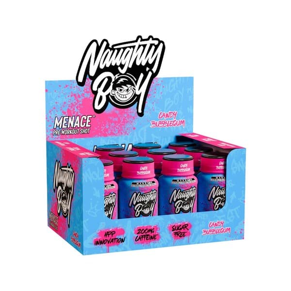 Naughty Boy - Menace Pre-Workout Shot – Naughty Boy förpackning