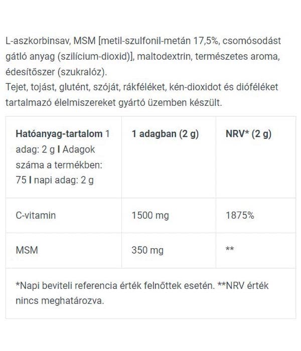 BioTechUSA - MSM + Vitamin C - 150g
