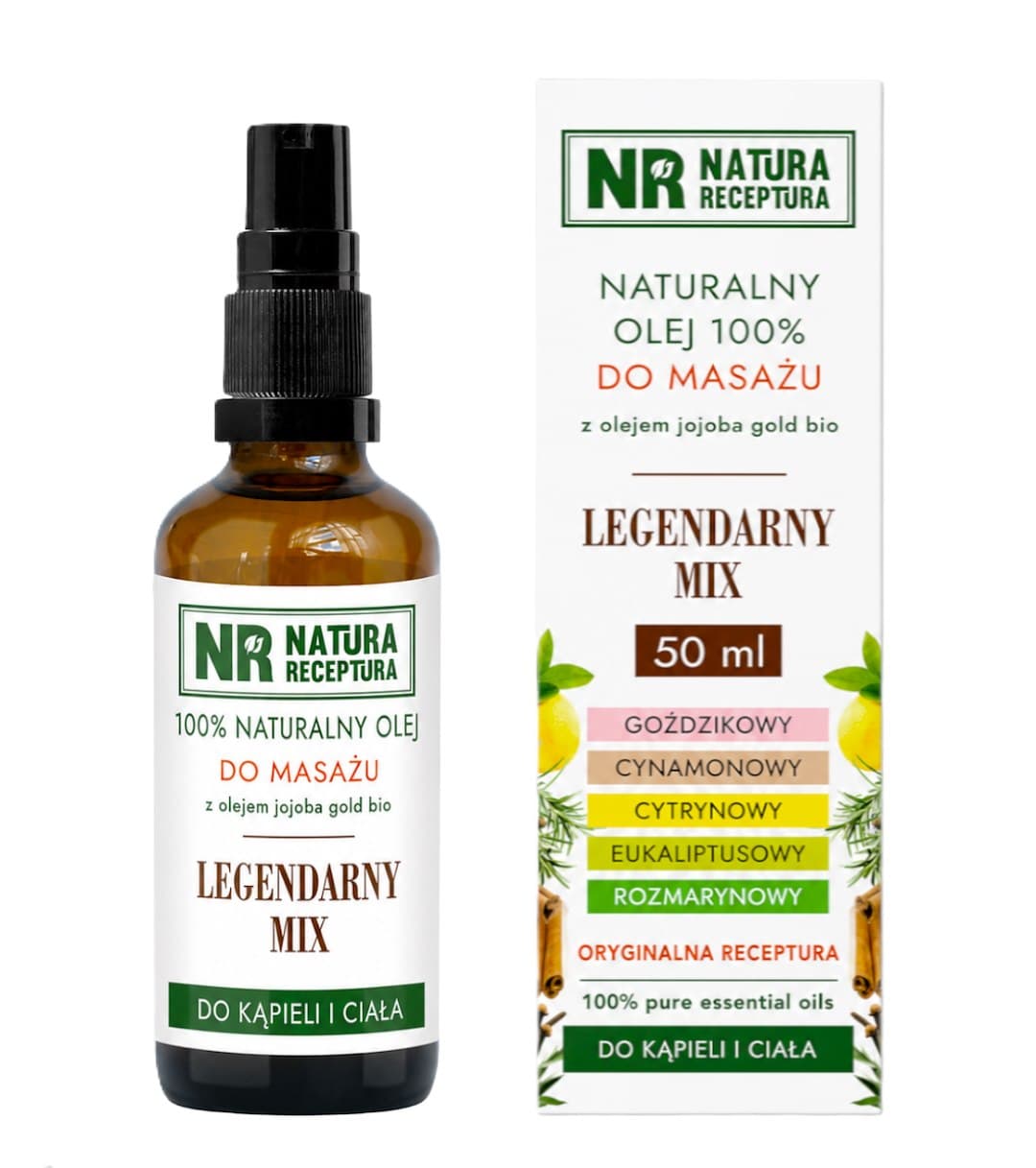 Natura Receptura - Massage Oil Legendary Mix - 50ml – Natura Receptura förpackning