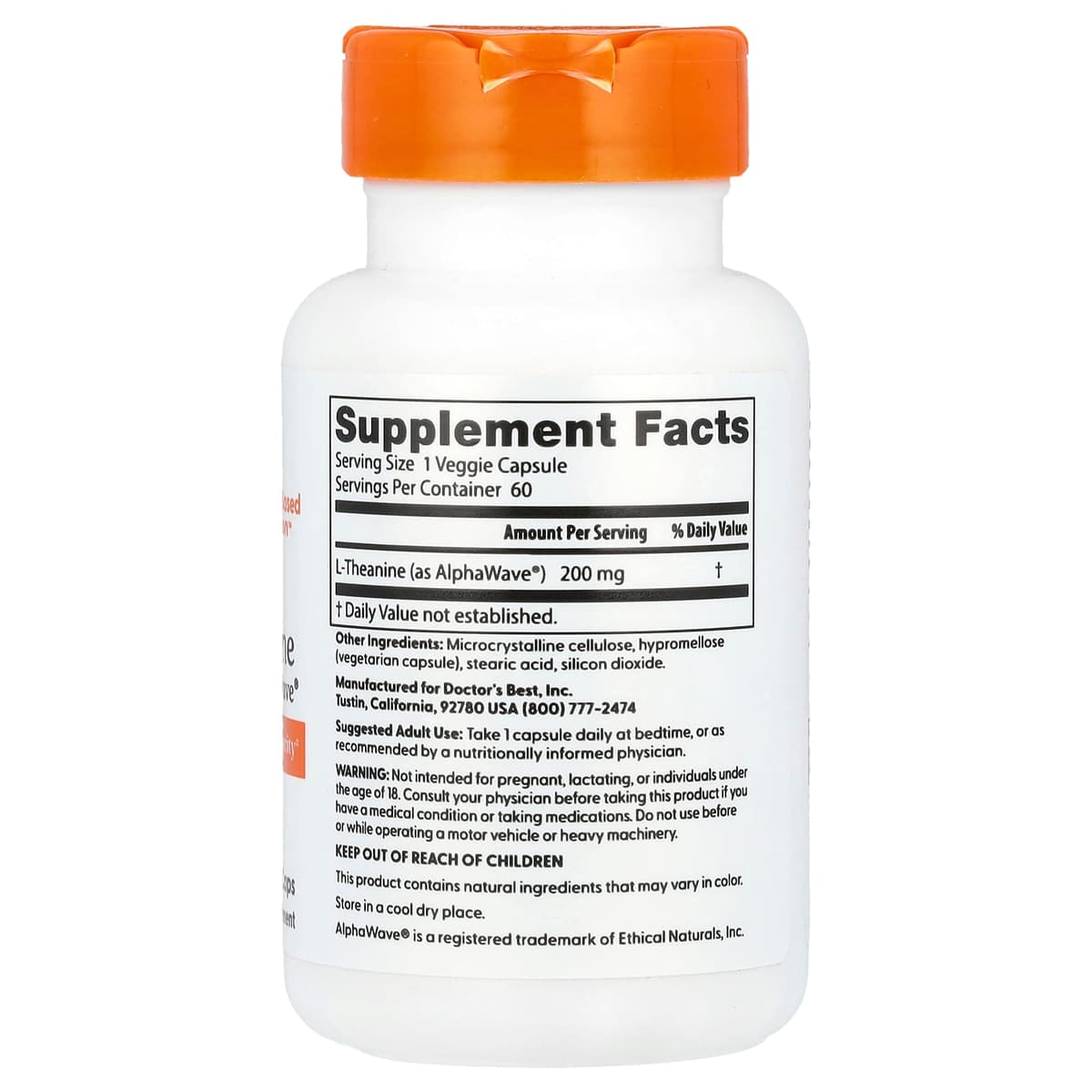 Doctor's Best - L-Theanine Alphawave - 60 Vcaps