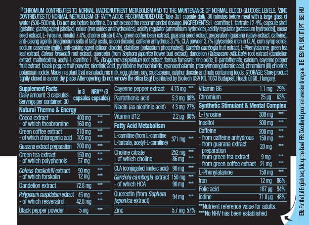 Biotechusa - Black Burn - Fat Burner - 90 Mega Caps