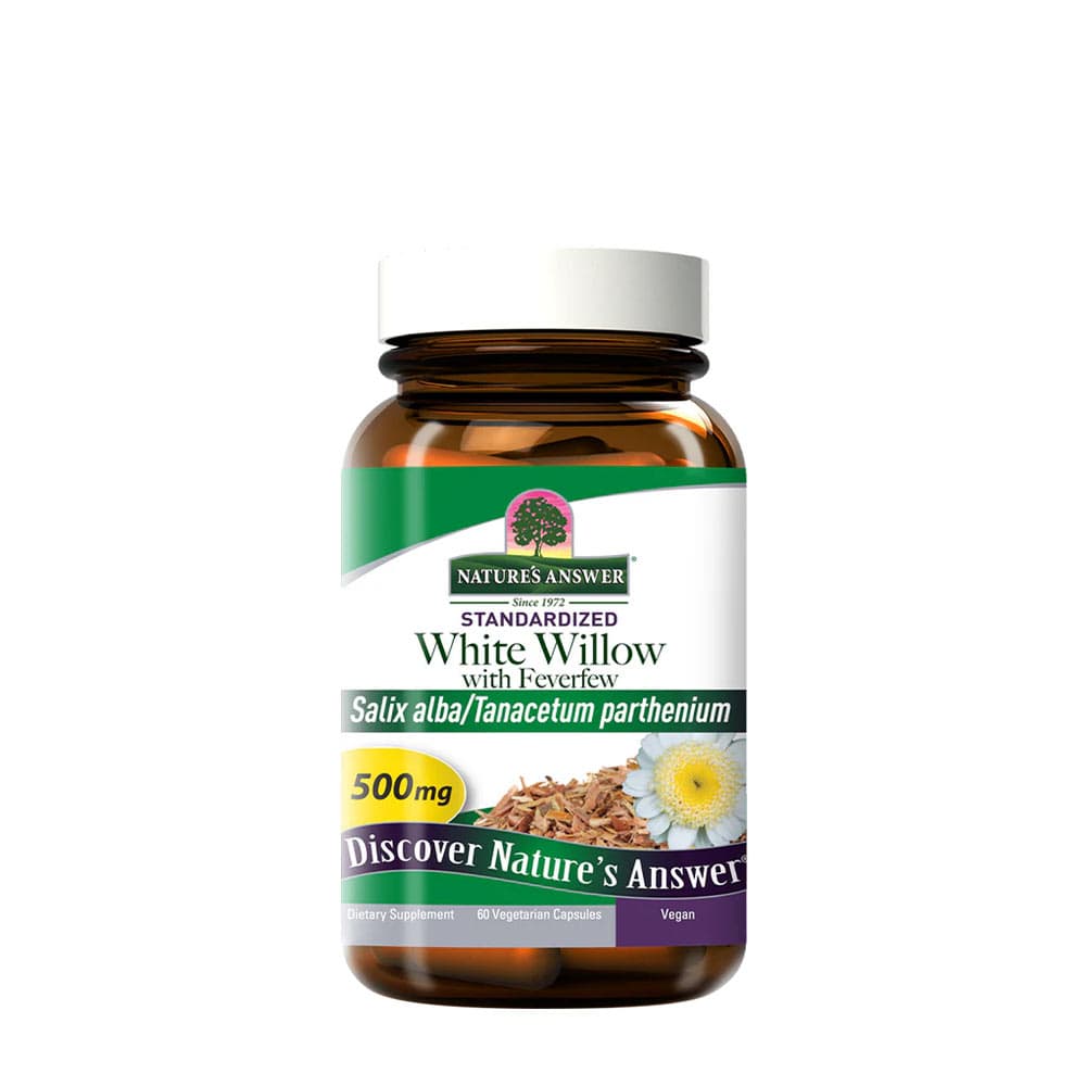 Nature'S Answer - Standardized White Willow With Feverfew - 60 Vegetarian Capsules